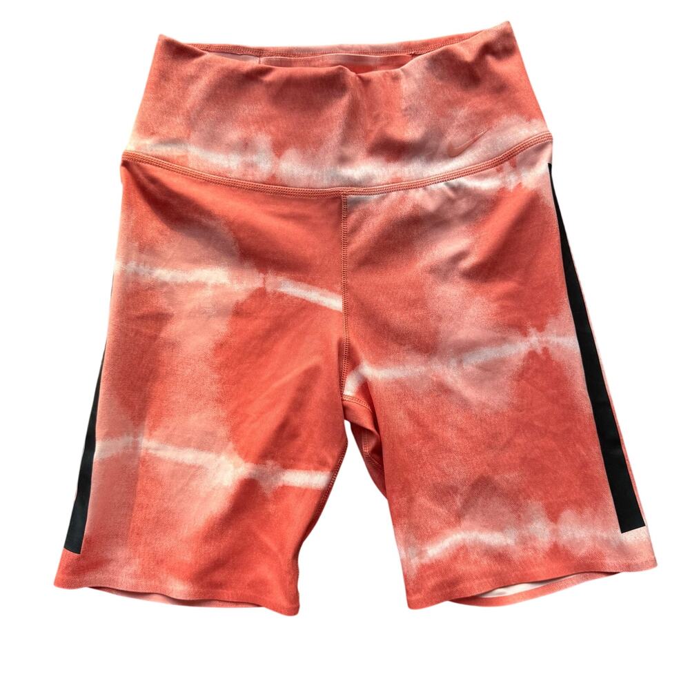 NWT Nike One Luxe Women's Coral Tie-Dye 7" Mid-Rise Training Shorts XS